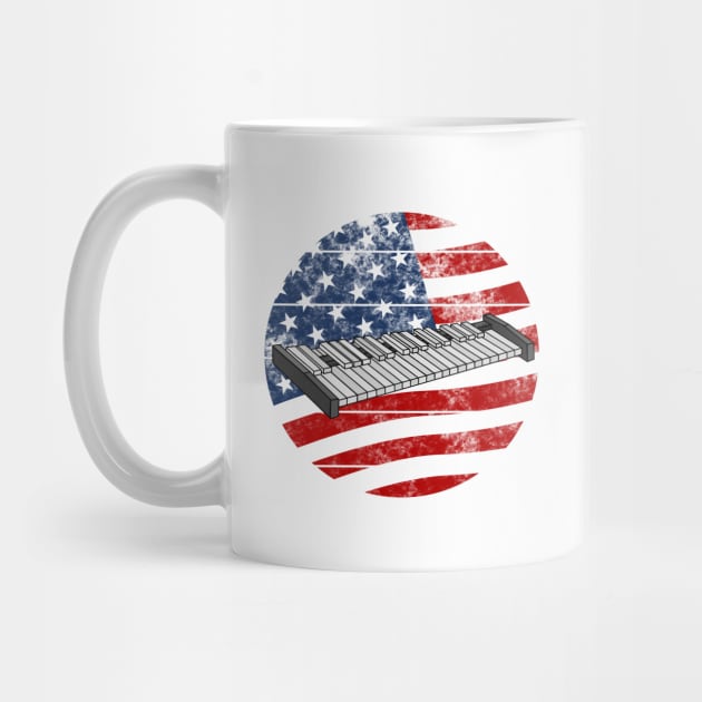 Xylophone USA Flag Xylophonist Percussionist Musician 4th July by doodlerob